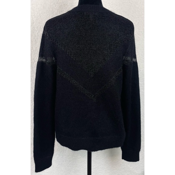 RAG & BONE • Black Blaze Open Knit Crewneck Sweater - Picture 13 of 16
